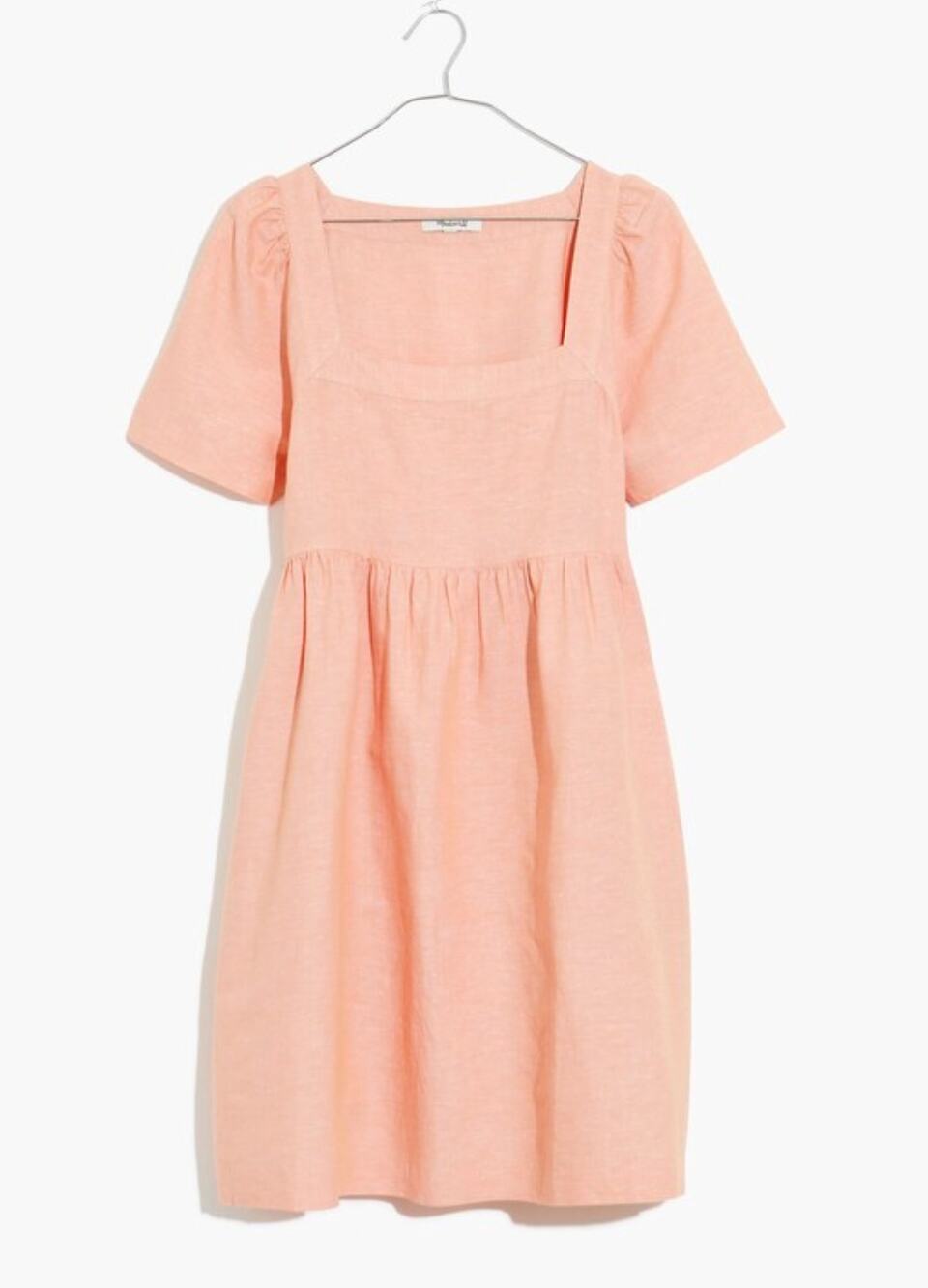 MADEWELL Orange Linen-Blend Allie Mini Dress // XS